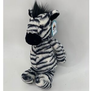 Jellycat Bashful Zebra Plush Stuffed Animal Black White Striped 12 inch NWT